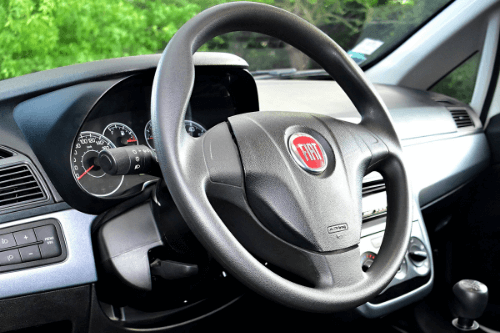A Fiat steering wheel